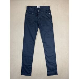 Naked and Famous Pants Mens 29 Dark‎ Navy Twill Button Fly Casual Pant Adult